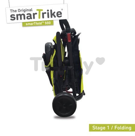 Tříkolka skládací smarTfold 7v1 smarTrike 500 TouchSteering polstrovaná s EVA kolečky zelená od 9 měsíců