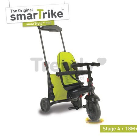 Tříkolka skládací smarTfold 7v1 smarTrike 500 TouchSteering polstrovaná s EVA kolečky zelená od 9 měsíců