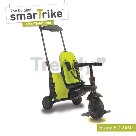 Tříkolka skládací smarTfold 7v1 smarTrike 500 TouchSteering polstrovaná s EVA kolečky zelená od 9 měsíců