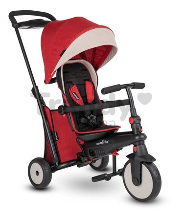 Trojkolka skladacia smarTfold 7v1 500 Stroller Melange smarTrike TouchSteering červená polstrovaná s EVA kolesami od 9 mesiacov ako kočík