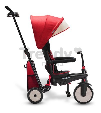 Trojkolka skladacia smarTfold 7v1 500 Stroller Melange smarTrike TouchSteering červená polstrovaná s EVA kolesami od 9 mesiacov ako kočík