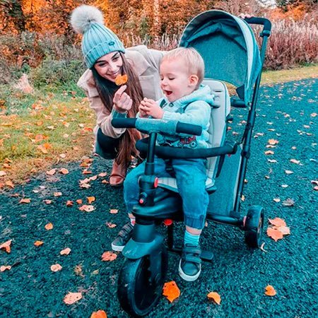 Trojkolka a kočík skladacia STR5 Melange 7v1 smarTrike šedá so sklápateľným sedadlom TouchSteering s EVA kolesami od 9 mes