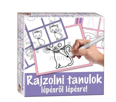 Náučná hra tabuľa Kresli a zmaž Dohány fialová - Učíme sa kresliť zvieratká krok za krokom