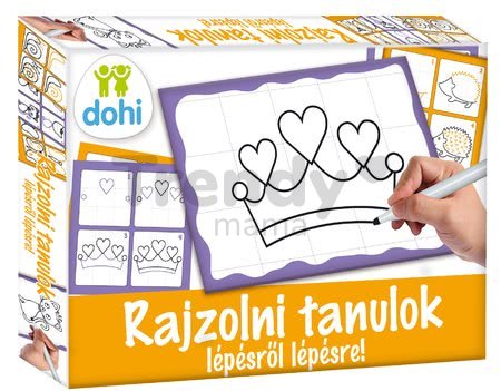 Náučná hra tabuľa Kresli a zmaž Girls Dohány Učíme sa kresliť pomocou obrázkov pre dievčatá