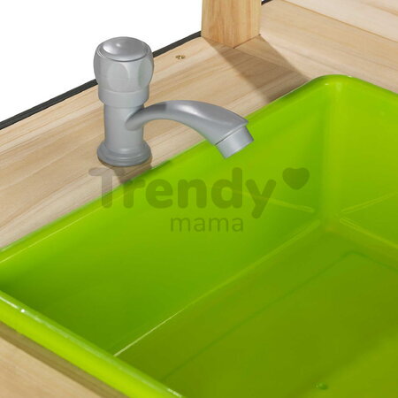 Záhradná kuchynka Yummy 50 Wooden Mud Kitchen Exit Toys s tečúcou vodou v dreze a kuchynským náradím ET51100000