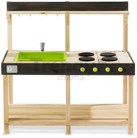 Kuchynka cédrová s tečúcou vodou Yummy 100 Outdoor Play Kitchen Exit Toys vonkajšia s kuchynským náradím od 24 mes