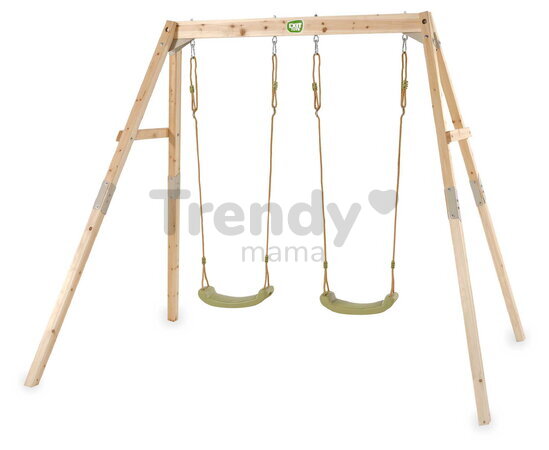 Hojdačka z cyprusového dreva Silvi Double Swing Exit Toys s dvoma sedadlami s nastaviteľnou výškou ET51502000