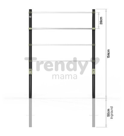 Hrazda na preliezanie Ivy Tumble Bar Exit Toys oceľová konštrukcia s ukotvením do betónu a nastaviteľnou výškou ET52010100