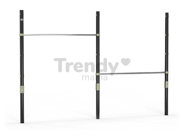 Dvojitá hrazda na preliezanie Ivy Double Tumble Bar Exit Toys oceľová konštrukcia s ukotvením do betónu s nastaviteľnou výškou ET52010300