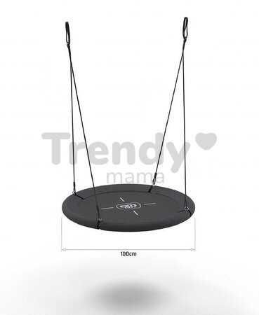 Hojdačka v tvare hniezda Nest Swing Black Exit Toys s nastaviteľnou výškou sedadla priemer 100 cm