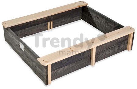 Pieskovisko cédrové s krytom Aksent wooden sandpit Exit Toys objem 45 kg s 2 nádobami s objemom 16 litrov/32 kg