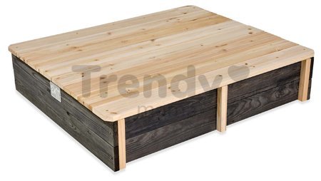 Pieskovisko cédrové s krytom Aksent wooden sandpit Exit Toys objem 45 kg s 2 nádobami s objemom 16 litrov/32 kg