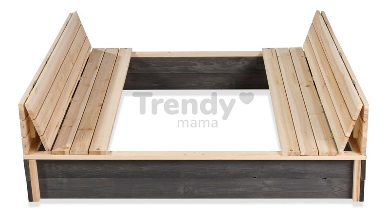 Pieskovisko s lavicami Aksent Wooden Sandpit Exit Toys cyprusové s krytom objem 440 kg 136*132 cm od 3 rokov