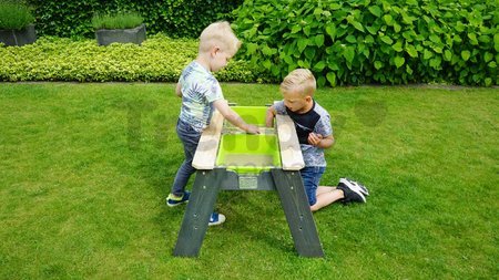 Pieskovisko cédrové stôl na vodu a piesok Aksent sand&water table Exit Toys veľké s krytom objem 32 kg