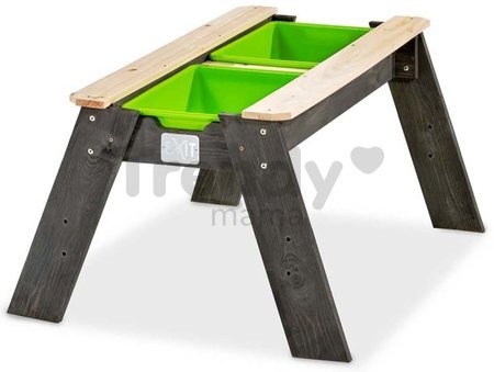 Pieskovisko cédrové stôl na vodu a piesok Aksent sand&water table Exit Toys veľké s krytom objem 32 kg
