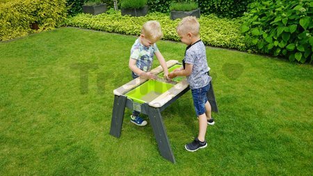 Pieskovisko cédrové stôl na vodu a piesok Aksent sand&water table Exit Toys veľké s krytom objem 32 kg