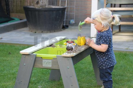 Pieskovisko cédrové stôl na vodu a piesok Aksent sand&water table Exit Toys veľké s krytom objem 32 kg