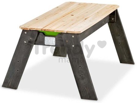 Pieskovisko cédrové stôl na vodu a piesok Aksent sand&water table Exit Toys veľké s krytom objem 32 kg