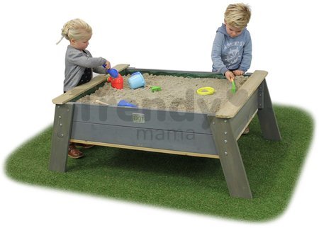 Pieskovisko borovicové stôl s krytom Aksent Sandtable Exit Toys extra veľké s objemom 210 kg