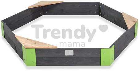 Pieskovisko cédrové Hexagón Aksent Hexagonal Sandpit Exit Toys stredné s 3 sedadlami 160*140 cm