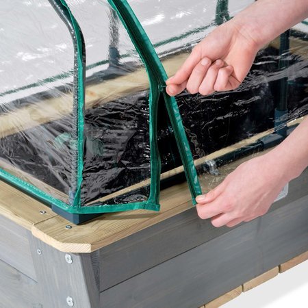 Stôl pre záhradníka cyprusový Aksent planter table L Exit Toys s fóliovníkom objem 45 litrov so záhradným náradím - model 2026