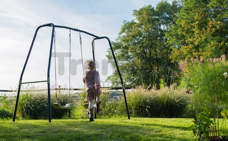 Hojdačka s 2 sedadlami Ivy duo Swing Exit Toys čierna kovová konštrukcia s ukotvením do betónu
