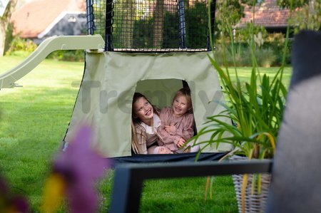 Hracia veža multifunkčná so stanom a pieskoviskom Ivy play tower Exit Toys s kovovou konštrukciou a šmykľavkou