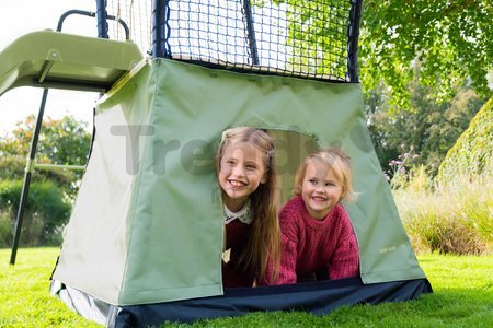 Hracia veža multifunkčná s 2 hojdačkami Ivy play tower double swing Exit Toys so stanom pieskoviskom a šmykľavkou kovová konštrukcia
