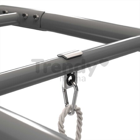 Multifunkčné fitness centrum GetSet Monkeybar MB110 Wall Mount Grey Exit Toys oceľová konštrukcia s hojdačkou a sieťou na šplhanie s upevnením na sten