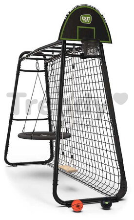 Multifunkčné fitness centrum s futbalovou sieťou GetSet Monkeybar MB205 Black Exit Toys expandable with swings and basketball hoop, steel construction