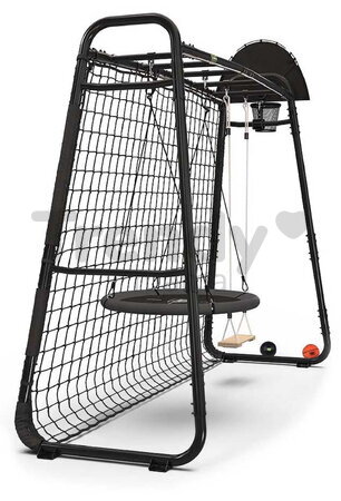 Multifunkčné fitness centrum s futbalovou sieťou GetSet Monkeybar MB205 Black Exit Toys expandable with swings and basketball hoop, steel construction