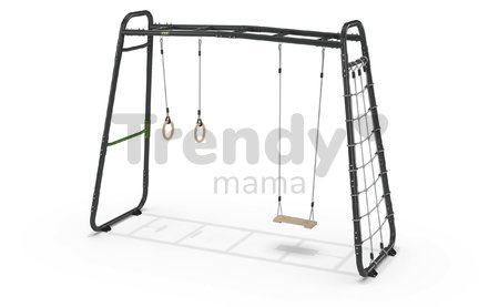Multifunkčné fitness centrum GetSet Monkeybar MB210 Exit Toys rozšíriteľné s gymnastickými kruhmi hojdačkou a sieťou na šplhanie