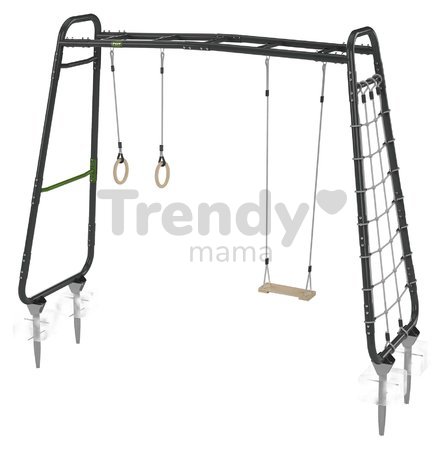 Multifunkčné fitness centrum GetSet Monkeybar MB210 Exit Toys rozšíriteľné s gymnastickými kruhmi hojdačkou a sieťou na šplhanie