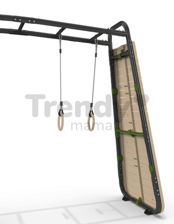Multifunkčné fitness centrum GetSet Monkeybar MB220 Exit Toys rozšíriteľné s gymnastickými kruhmi boxovacím vrecom lezeckou stenou a bradlami