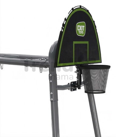 Multifunkčné fitness centrum s futbalovou sieťou GetSet Monkeybar MB305 Grey Exit Toys s gymnastickými kruhmi basketbalom a hojdačkami oceľová konštru