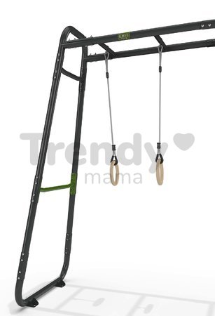 Multifunkčné fitness centrum GetSet Monkeybar MB310 Exit Toys rozšíriteľné s gymnastickými kruhmi hojdačkou hrazdou a sieťou na šplhanie