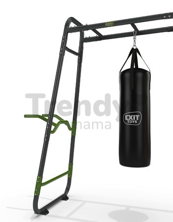 Multifunkčné fitness centrum GetSet Monkeybar MB320 Exit Toys rozšíriteľné s gymnastickými kruhmi boxovacím vrecom lezeckou stenou hojdačkou a bradlam
