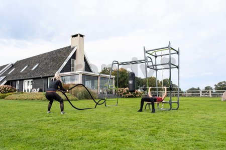 Multifunkčné fitness centrum GetSet Powerstation PS510 Exit Toys s boxovacím vrecom bradlami lavičkou a lanom na šplhanie