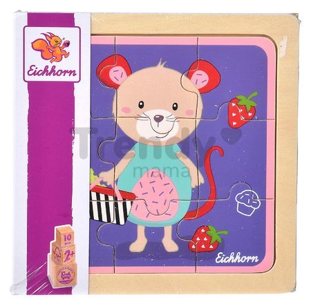 Drevené puzzle zvieratká Lift Out Puzzle Friends Eichhorn 10 dielov 6 druhov od 24 mes