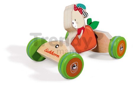 Drevené autíčko zajačik Push Vehicle Eichhorn farebné od 12 mes