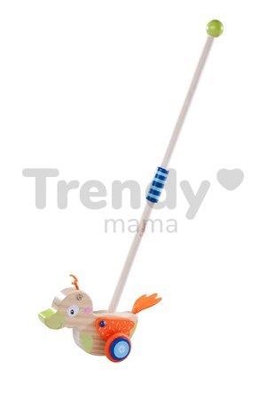 Drevené autíčko kačička Duck Push Vehicle Eichhorn s vodiacou rúčkou dĺžka 45 cm od 12 mes