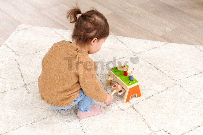 Drevená hra zatĺkačka Zvieratká Knocking Game Pop Up Eichhorn s kladivkom pre rozvoj jemnej motoriky od 12 mes