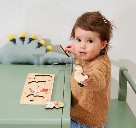 Drevené vkladacie puzzle Zvieratká Friends Eichhorn 4 dieliky so základňou od 12 mes