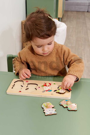 Drevené vkladacie puzzle Zvieratká Friends Eichhorn 4 dieliky so základňou od 12 mes