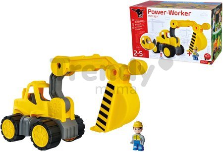 Bager Power Worker Digger + Figurine BIG pracovný stroj 67 cm s gumenými kolesami od 2 rokov