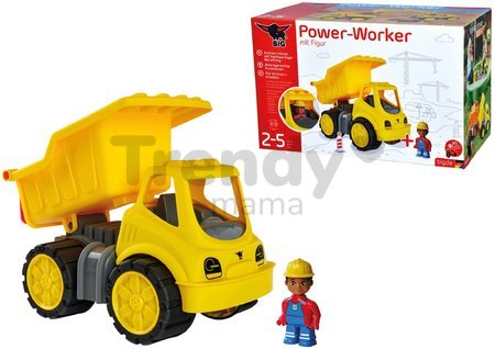 Nákladné auto Power Worker Dumper + Figurine BIG pracovný stroj 33 cm s gumenými kolesami od 2 rokov