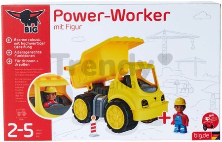 Nákladné auto Power Worker Dumper + Figurine BIG pracovný stroj 33 cm s gumenými kolesami od 2 rokov