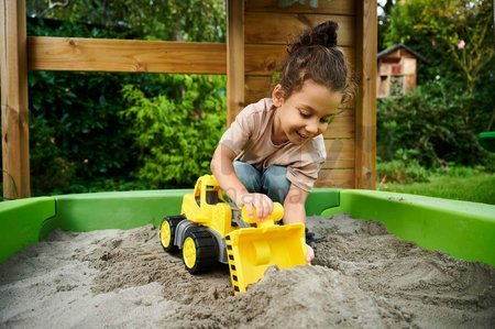 Nakladač Power Worker Wheel Loader + Figurine BIG pracovný stroj 47 cm - gumené kolesá od 2 rokov