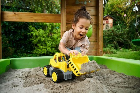 Nakladač Power Worker Wheel Loader + Figurine BIG pracovný stroj 47 cm - gumené kolesá od 2 rokov