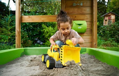 Nakladač Power Worker Wheel Loader + Figurine BIG pracovný stroj 47 cm - gumené kolesá od 2 rokov